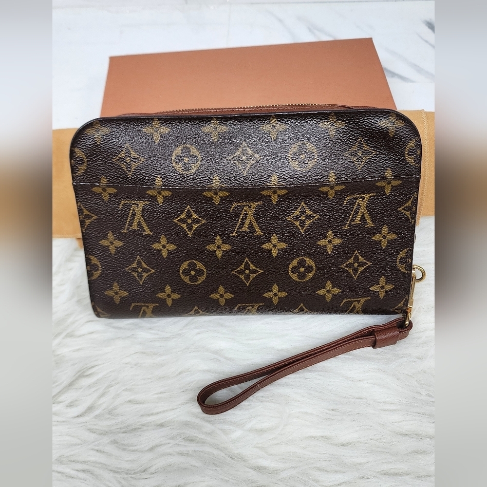 Authentic Louis Vuitton Monogram Orsay Clutch Hand Bag Full Set - Picture 3 of 12